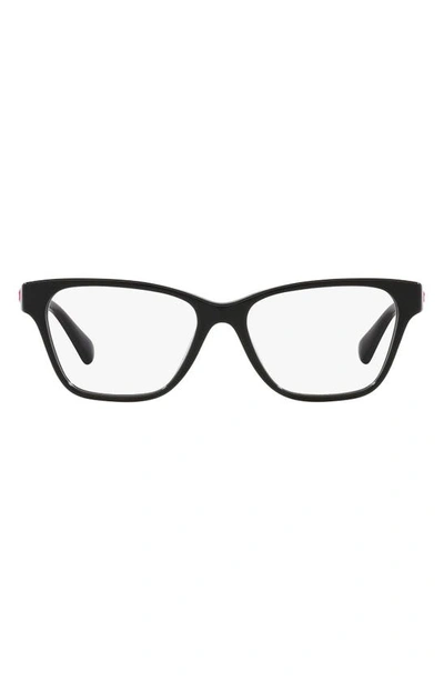 Versace 48mm Rectangular Optical Glasses In Black