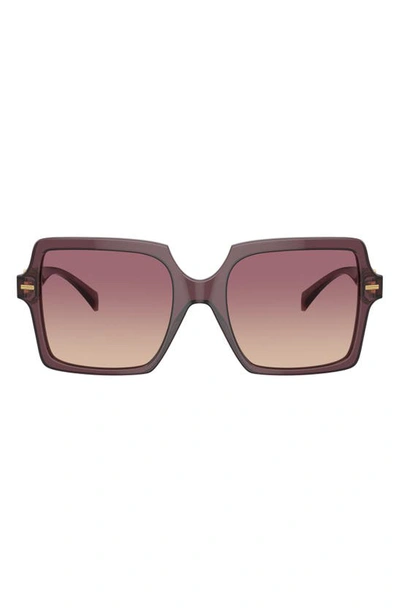 Versace 55mm Gradient Square Sunglasses In Transparent Violet