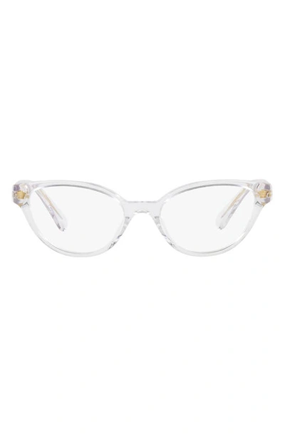 Versace 47mm Small Cat Eye Optical Glasses In Crystal