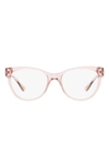Versace 53mm Cat Eye Optical Glasses In Trans Pink