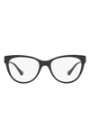 Versace 53mm Cat Eye Optical Glasses In Black