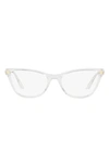 Versace 54mm Cat Eye Optical Glasses In Crystal