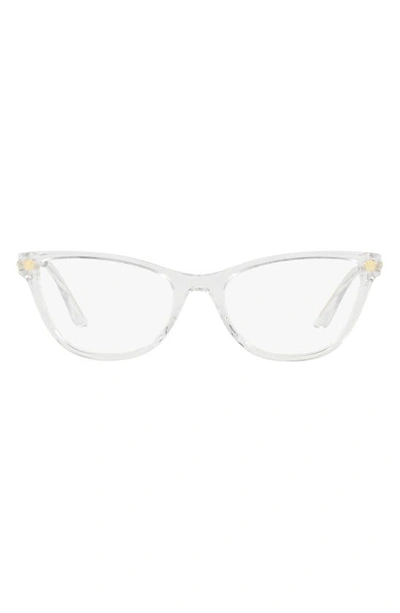 Versace 54mm Cat Eye Optical Glasses In Crystal