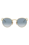 Ray Ban 50mm Small Gradient Round Sunglasses In Gold
