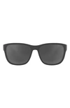 Prada 59mm Mirrored Square Sunglasses In Grey Rubber