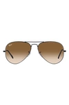 Ray Ban Small Original 55mm Aviator Sunglasses In Black