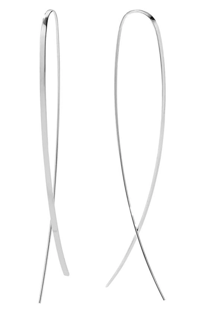 Lana Narrow Upside Down Hoop Earrings In White Gold