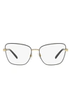 Dolce & Gabbana 57mm Butterfly Optical Glasses In Gold/ Black