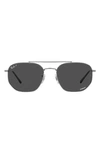 Ray Ban 57mm Polarized Irregular Sunglasses In Gunmetal