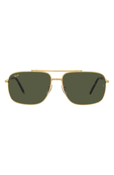 Ray Ban 62mm Pillow Sunglasses In Yellow Gold