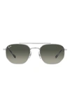 Ray Ban 57mm Gradient Square Aviator Sunglasses In Silver