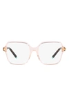 Tiffany & Co 54mm Square Optical Glasses In Crystal Nude