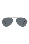 Ray Ban New Aviator 58mm Pilot Sunglasses In Silver