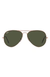 Ray Ban Aviator Green Classic G-15 Unisex Sunglasses Rb3025 181 58 In Gold Rose