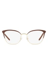 Tory Burch 53mm Square Optical Glasses In Camel