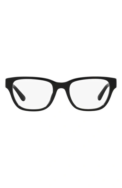 Tory Burch 52mm Rectangular Optical Glasses In Black
