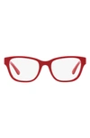 Tory Burch 52mm Rectangular Optical Glasses In Red
