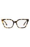 Tory Burch 53mm Rectangular Optical Glasses In Tortoise