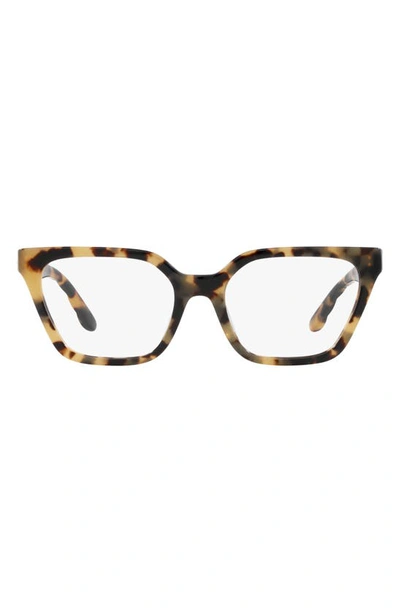 Tory Burch 53mm Rectangular Optical Glasses In Tortoise