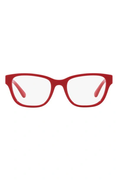Tory Burch 50mm Rectangular Optical Glasses In Red