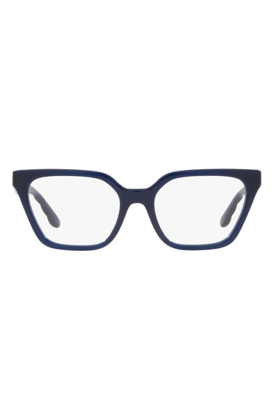 Tory Burch 51mm Rectangular Optical Glasses In Navy