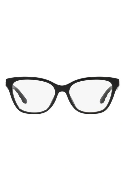 Tory Burch 53mm Rectangular Optical Glasses In Black