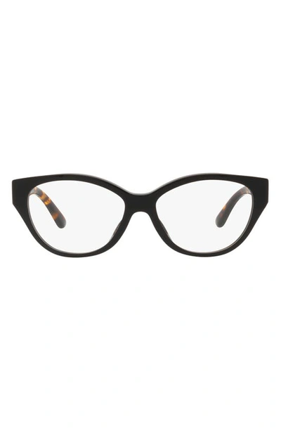 Tory Burch 53mm Cat Eye Optical Glasses In Black