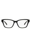 Tory Burch 53mm Rectangular Optical Glasses In Black