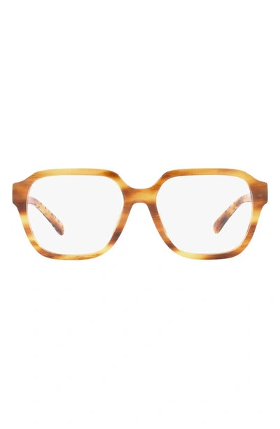 Tory Burch 53mm Square Optical Glasses In Light Wood