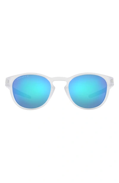 Oakley Latch 53mm Prizm™ Polarized Oval Sunglasses In Matte Clear
