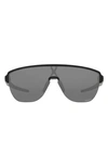 Oakley Corridor 142mm Semi Rimless Prizm™ Polarized Shield Sunglasses In Black