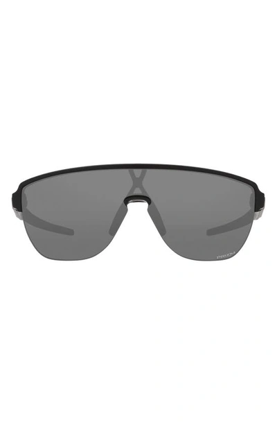 Oakley Corridor 142mm Semi Rimless Prizm™ Polarized Shield Sunglasses In Black