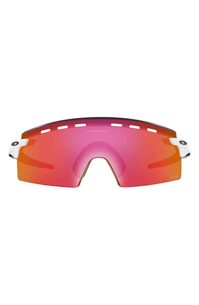 Oakley Encoder Strike Vented 136mm Prizm™ Rimless Wrap Shield Sunglasses In White