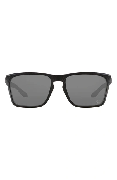 Oakley Sylas 57mm Prizm™ Rectangular Sunglasses In Shiny Black