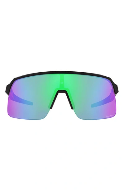 Oakley Sutro Lite 139mm Prizm™ Semirimless Wrap Shield Sunglasses In Shiny Black