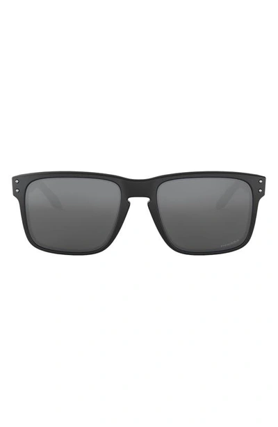 Oakley Holbrook 56mm Prizm™ Rectangular Sunglasses In Polished Black