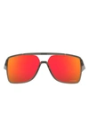 Oakley Castel 63mm Prizm™ Oversize Rectangular Sunglasses In Smoke