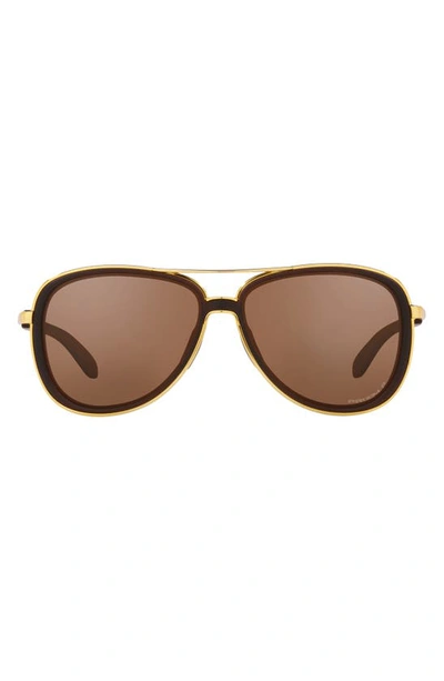 Oakley Split Time 58mm Prizm™ Polarized Pilot Sunglasses In Brown