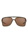 Oakley Castel 63mm Prizm™ Polarized Oversize Rectangular Sunglasses In Olive