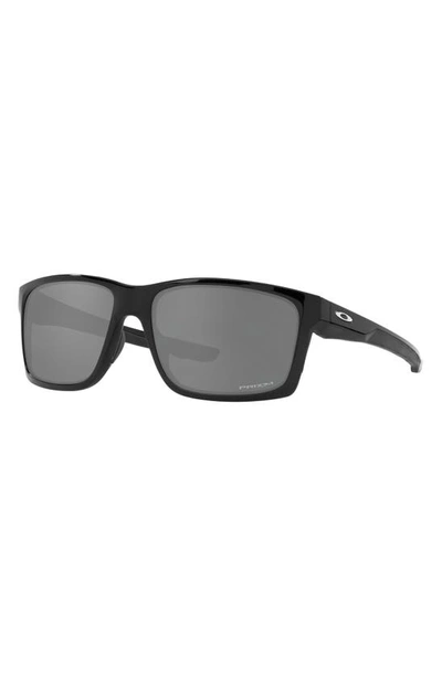 Oakley Mainlink 61mm Prizm™ Rectangular Sunglasses In Shiny Black