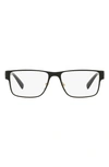 Versace 55mm Rectangular Optical Glasses In Black Gold