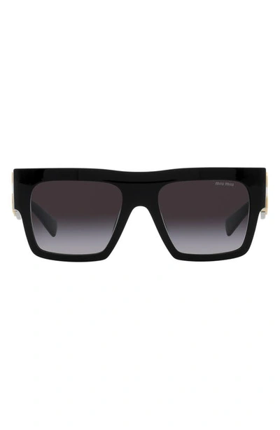 Miu Miu 55mm Gradient Square Sunglasses In Black