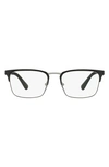 Prada Heritage 56mm Square Optical Glasses In Matte Black