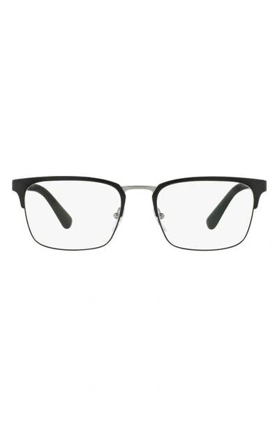 Prada Heritage 56mm Square Optical Glasses In Matte Black