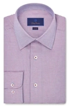 David Donahue Trim Fit Dobby Micro Check Cotton Dress Shirt In Merlot/sky