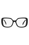 Prada 53mm Square Optical Glasses In Black