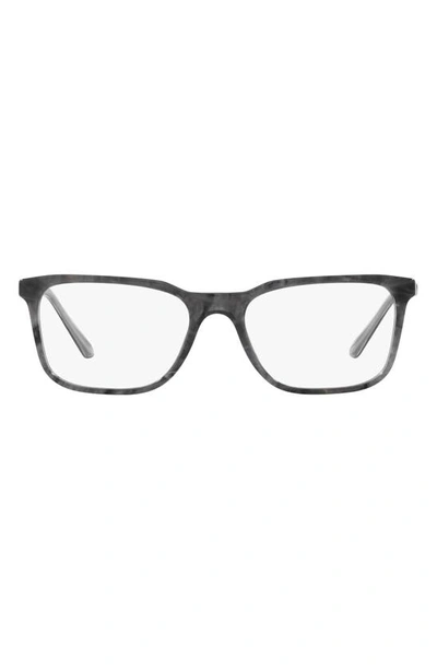 Prada 55mm Rectangular Optical Glasses In Graphite