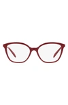 Prada 54mm Butterfly Optical Glasses In Red