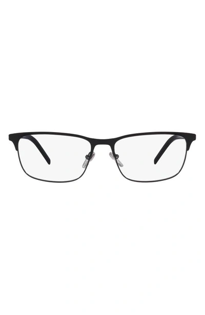 Prada 55mm Oval Optical Glasses In Black