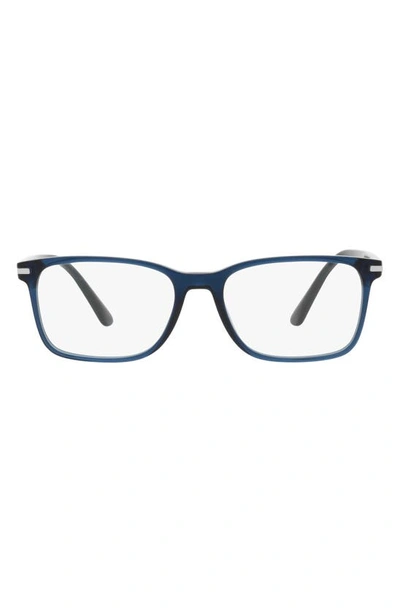 Prada 56mm Rectangular Optical Glasses In Crystal